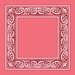 600pcs/Case, Open Center Paisley Bandana Imported 100% Cotton, Pink, 22" x 22"