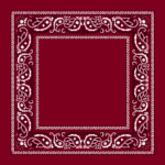12 pieces, Open Center Paisley Bandana Imported 100% Cotton, Burgundy / Wine, 22" x 22"