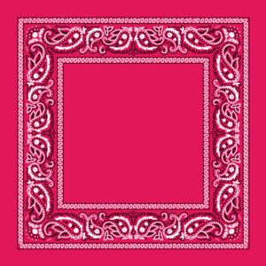 600pcs/Case, Open Center Paisley Bandana Imported 100% Cotton, Hot Pink, 22" x 22"