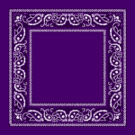 12 pieces, Open Center Paisley Bandana Imported 100% Cotton, Purple / Grape, 22" x 22"