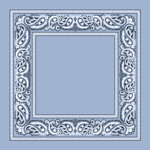 12 pieces, Open Center Paisley Bandana Imported 100% Cotton, Light Blue, 22" x 22"