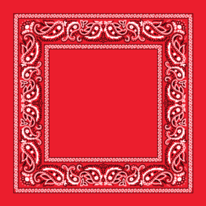 1 piece, Open Center Paisley Bandana Imported 100% Cotton, Hot Orange, 22" x 22"