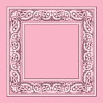 600pcs/Case, Open Center Paisley Bandana Imported 100% Cotton, Light Pink, 22" x 22"