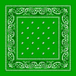 Classic Paisley Bandana Imported, 22X22, 1 Piece, Kelly Green
