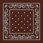 Classic Paisley Bandana Imported, 22X22, 600Pcs/Case, Dark Brown