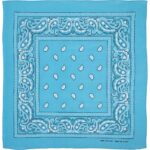 Classic Paisley Bandana Imported, 22X22, 1 Piece, Turquoise