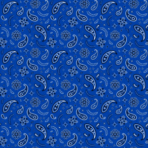 600pcs/Case, All Over Paisley Bandana Imported 100% Cotton, Royal Blue, 22" x 22"