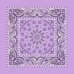 Lilac, Square Burst Paisley Bandana Imported 100% Cotton, 1 piece, 22" x 22"