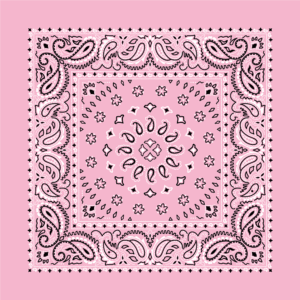 Light Pink, Square Burst Paisley Bandana Imported 100% Cotton, 1 piece, 22" x 22"