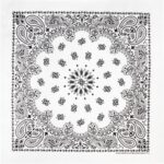 1 piece, CM Western Paisley Bandanas in Bulk Imported 100% cotton, White, 27" x 27"