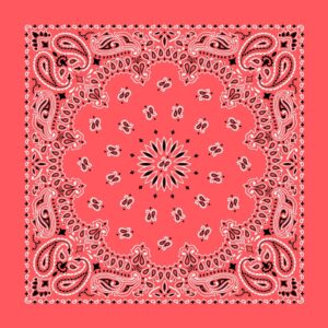 12 pieces, Western Paisley Bandana - Made in USA 100% Cotton, Honeysuckle, 27" x 27"