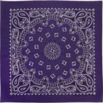600pcs/Case, CM Western Paisley Bandanas in Bulk Imported 100% cotton, Purple / Grape, 27" x 27"