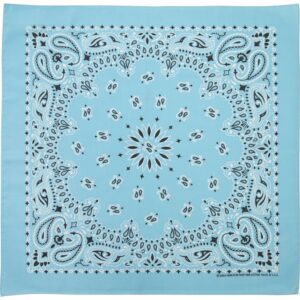 600pcs/Case, CM Western Paisley Bandanas in Bulk Imported 100% cotton, Light Blue, 27" x 27"