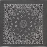 12 pieces, CM Western Paisley Bandanas in Bulk Imported 100% cotton, Charcoal Grey, 27" x 27"