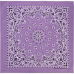 12 pieces, Western Paisley Bandana - Made in USA 100% Cotton, Lavender, 22" x 22"