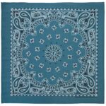 600pcs/Case, Western Paisley Bandana - Made in USA 100% Cotton, Mirage Blue, 22" x 22"