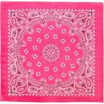 600pcs/Case, CM Western Paisley Bandanas in Bulk Imported 100% cotton, NEON Hot Pink, 22" x 22"