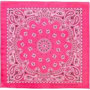 600pcs/Case, CM Western Paisley Bandanas in Bulk Imported 100% cotton, NEON Hot Pink, 22" x 22"