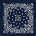 600pcs/Case, Western Paisley Bandana - Made in USA 100% Cotton, Navy Blue, 22" x 22"