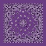 600pcs/Case, CM Western Paisley Bandanas in Bulk Imported 100% cotton, Lavender, 18" x 18"