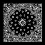 600pcs/Case, Western Paisley Bandana - Made in USA 100% Cotton, Black, 22" x 22"