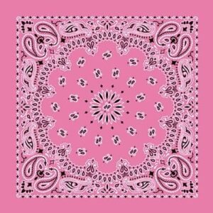 600pcs/Case, Western Paisley Bandana - Made in USA 100% Cotton, Light Pink, 22" x 22"