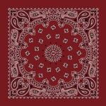 600pcs/Case, Western Paisley Bandana - Made in USA 100% Cotton, Burgundy / Wine, 22" x 22"