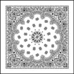 12 pieces, Western Paisley Bandana - Made in USA 100% Cotton, White, 22" x 22"