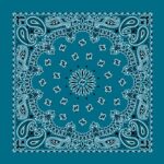 600pcs/Case, CM Western Paisley Bandanas in Bulk Imported 100% cotton, Turquoise, 22" x 22"