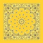 600pcs/Case, CM Western Paisley Bandanas in Bulk Imported 100% cotton, Lemon, 22" x 22"