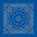 12 pieces, CM Western Paisley Bandanas in Bulk Imported 100% cotton, Royal Blue, 22" x 22"