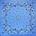 1 piece, CM Western Paisley Bandanas in Bulk Imported 100% cotton, Chambray Blue, 22" x 22"