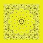 600pcs/Case, CM Western Paisley Bandanas in Bulk Imported 100% cotton, NEON Yellow, 22" x 22"