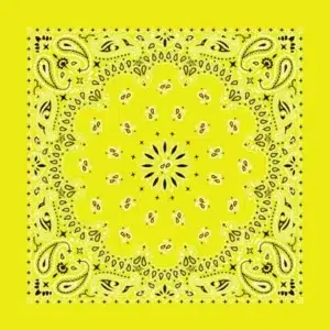 Cm Western Paisley Bandana, Imported, 22X22, 12 Pieces, Neon Yellow