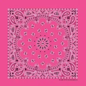 1 piece, Western Paisley Bandana - Made in USA 100% Cotton, Fuchsia, 22" x 22"
