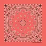 1 piece, Western Paisley Bandana - Made in USA 100% Cotton, Honeysuckle, 22" x 22"