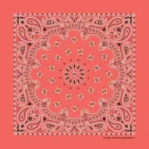 1 piece, Western Paisley Bandana - Made in USA 100% Cotton, Honeysuckle, 22" x 22"