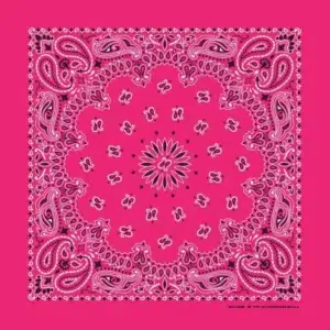 600pcs/Case, Western Paisley Bandana - Made in USA 100% Cotton, Hot Pink, 22" x 22"