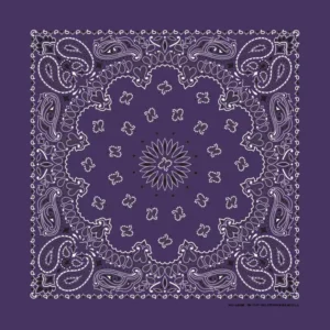 1 piece, Western Paisley Bandana - Made in USA 100% Cotton, Grape / Purple / Plum, 22" x 22"