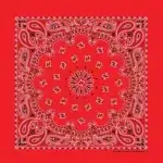 12 pieces, Western Paisley Bandana - Made in USA 100% Cotton, Red, 22" x 22"