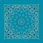 12 pieces, Western Paisley Bandana - Made in USA 100% Cotton, Turquoise, 22" x 22"