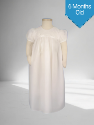 Baby Girls Christening Dress – Embroidered Bodice & Taffeta Baptism Outfit (6 Months)
