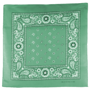 Hunter Green Square Floral Paisley Bandana - Single Piece 22x22