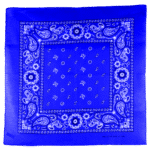 1 Piece, Square Floral Paisley Bandana, Double-Sided Print, Royal Blue, 22 x 22″