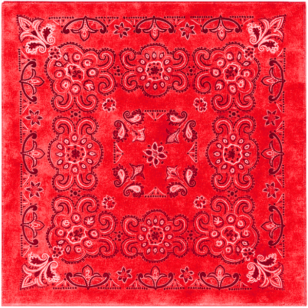 1 piece, Red Stonewash Texas Paisley Bandana, 100% Cotton, Red, 27″ x 27″