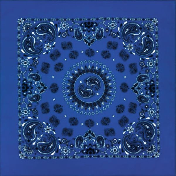 1 piece, Navy Paisley Novelty Print Bandana, 100% Cotton, Navy, 27″ x 27″