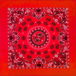 1 piece, Red Paisley Novelty Print Bandana, 100% Cotton, Red, 27″ x 27″