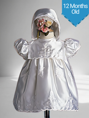 Girls Christening Gown - Girls Short Dress Sets (12 Months)