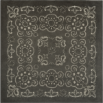 1 piece, Black Stonewash Texas Paisley Bandana, 100% Cotton, Black, 27″ x 27″
