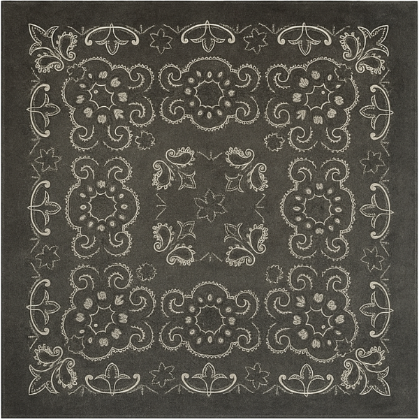 1 piece, Black Stonewash Texas Paisley Bandana, 100% Cotton, Black, 27″ x 27″